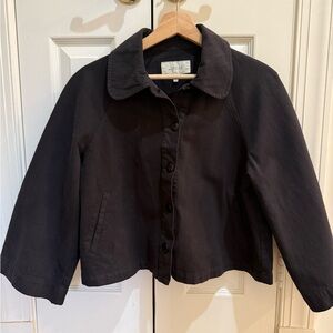 THE GREAT black denim cropped lightweight jacket sz 1
